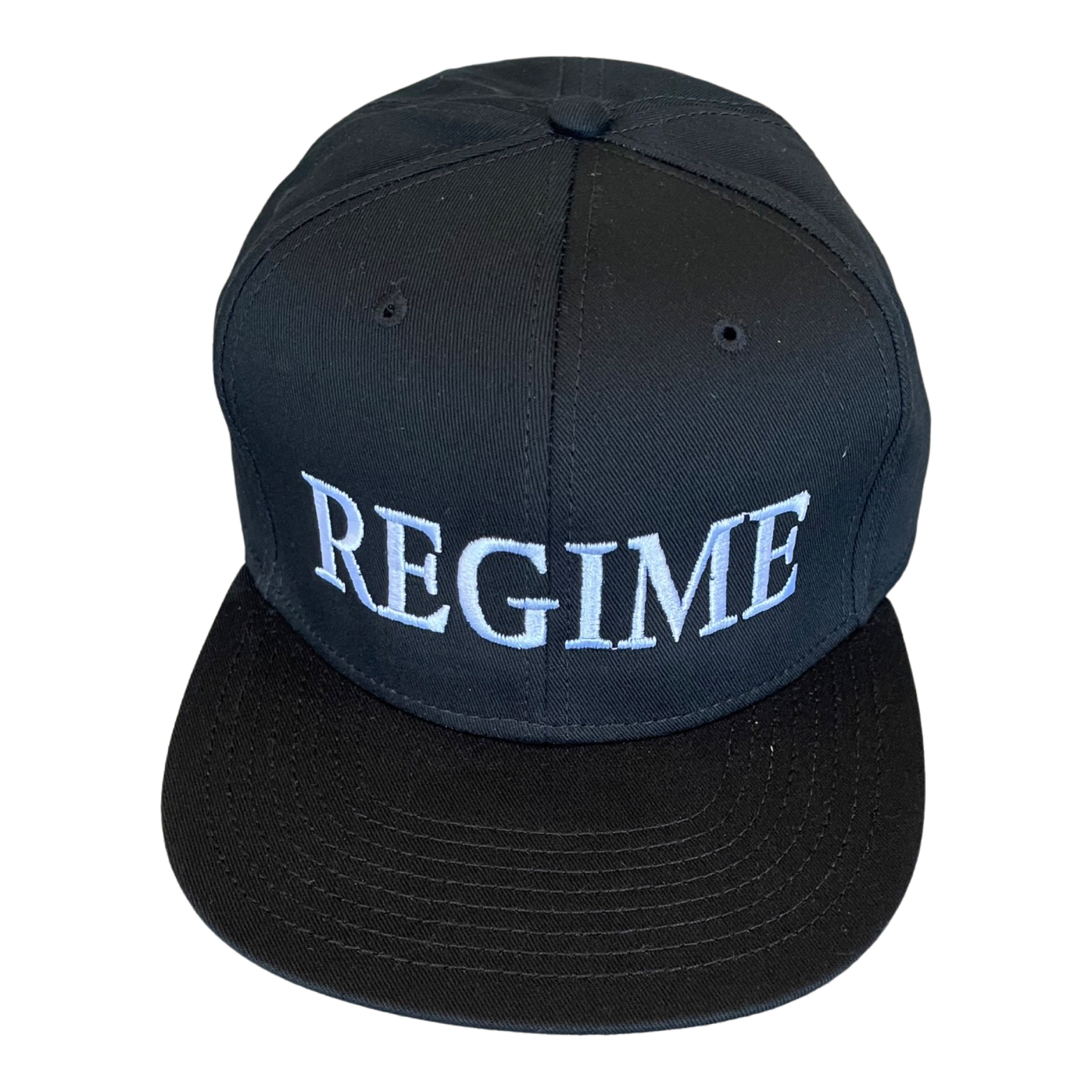 Regime Snapback Hat - White on Black