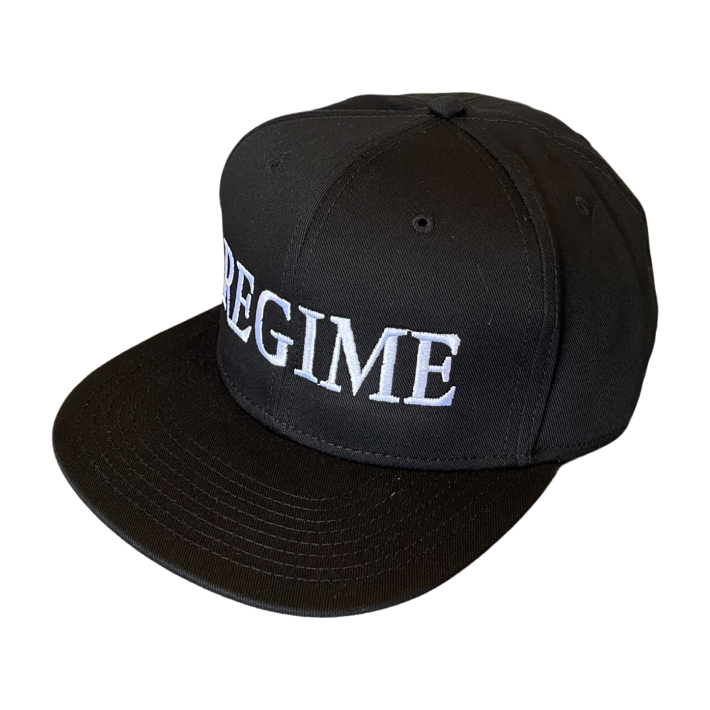 Regime Snapback Hat - White on Black